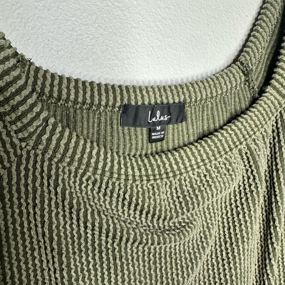 Lulus Green Ribbed Top - Picture 3 of 5
